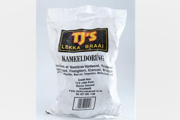 Tj&#039;s Braai Kameeldoring Sakkie Hout 5 Kg