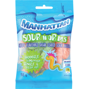 Manhattan Mini Sour Worms 50 G