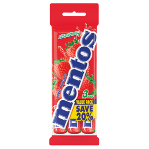 Mentos Multi Pack Strawberry 3 &#039;s