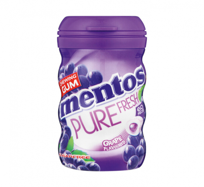 Mentos Gum Grape 60p 1 Each