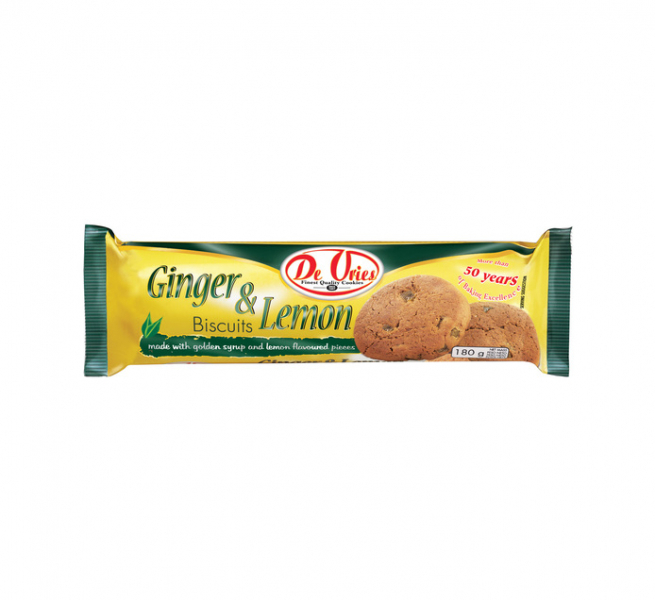Biscuits Ginger&amp;lemon De Vries 180 G
