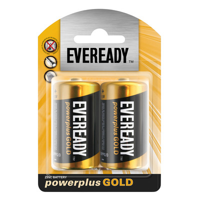 Ever Pwr Plus Gld R20ppg Bp2 1.5v 2 &#039;s