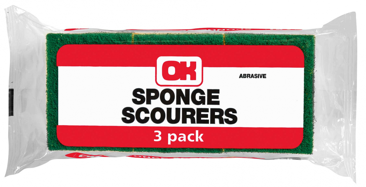Scourers Sponge Ok 3pack 3 &#039;s