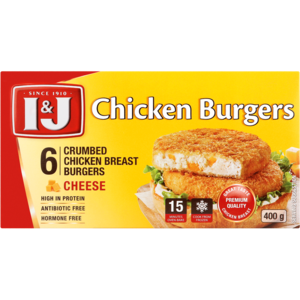 I&amp;j Chicken Burger Cheese 400 G