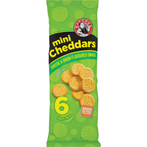 Bakers Mini Cheddars Cheese &amp; Onion 6 &#039;s