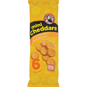 Bakers Mini Cheddars Cheese 6 &#039;s