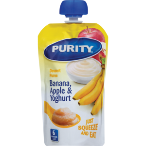 Purity Pouch Banana Apple &amp; Yoghurt 110 Ml