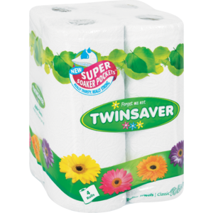 Twinsaver R Towels Classic Wht 2ply 4 &#039;s