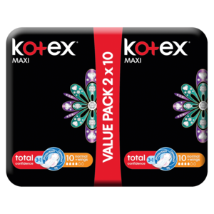 Kotex Black Maxi Pads Normal+wings 20 &#039;s