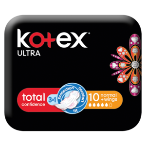 Kotex Ultra Thin Pads Black Normal 10 &#039;s