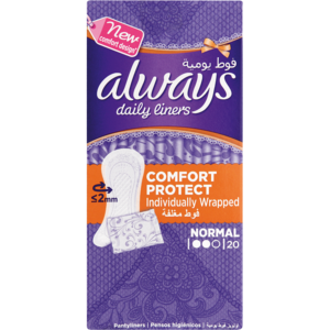 Always Liners Normal Unscent Fl/w 20 &#039;s