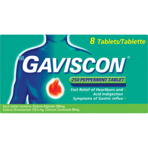 Gaviscon Antacid Tablet Pepperment 8 &#039;s