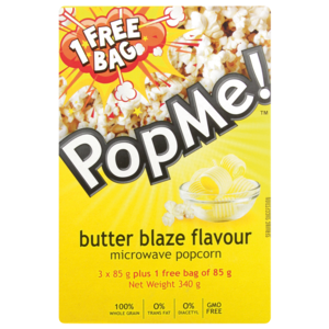 Pop Me Microwave Popcorn Butter Blz 340 G