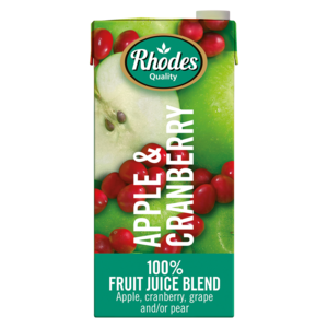 Rhodes Juice 100% Apple&amp;cranberry 1 Lt