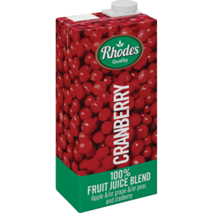 Rhodes Juice 100% Cranberry 1 Lt