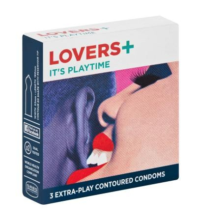Lovers Plus Condom Ext Play Natural 3 &#039;s