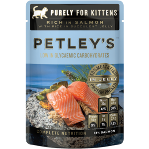 Petleys Pouch Kitten Salmo&amp;rice 85 G