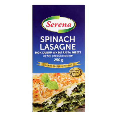 Serena Lasagne Sheets Spinach 250 G